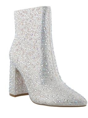 De Blossom Collection Gold Crystal ankle boots size 9